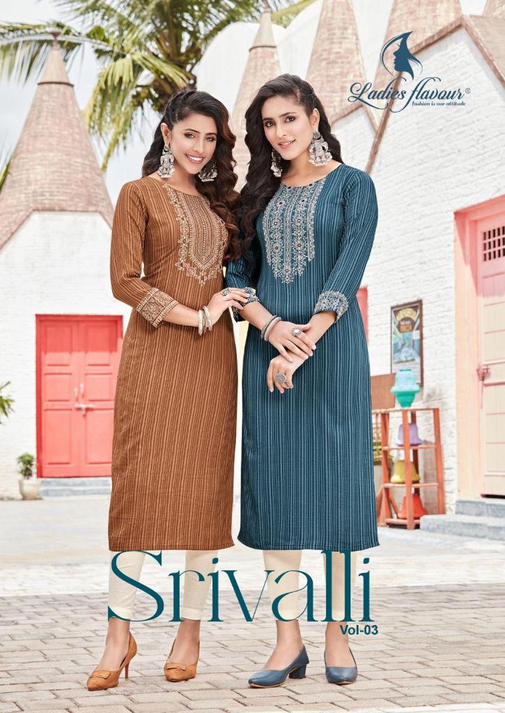 Srivalli Vol 3 By Ladies Flavour Fancy Kurti Collection
