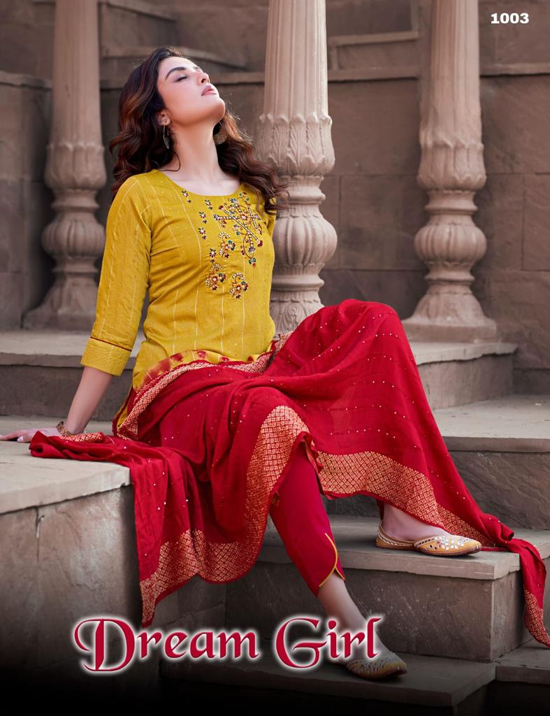 Dream Girl Pure Viscose Top Bottom Duppata Collection