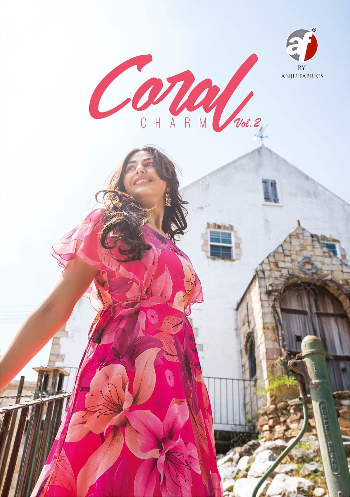 Coral Charm Vol 2 By Anju Fabrics Premium Chiffon Printed One Pcs Long Dress For Women Collection Ma...