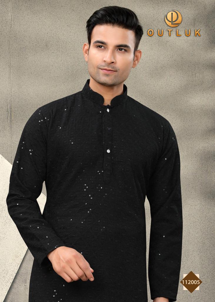 Outluk Vol 112 By Outluk Premium Georgette Mens Wear Kurta Pajama Single Avilable Wholesaler Supplie...