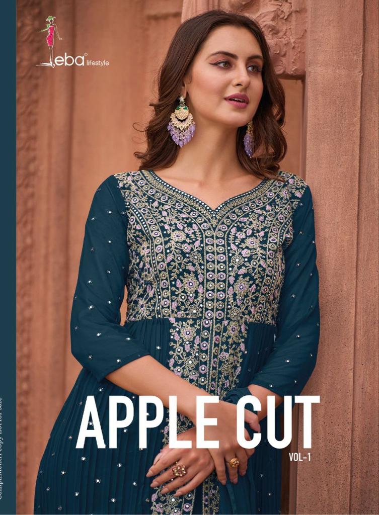 Apple Cut By Eba Lifestyle Designer Georgette Readymade Collection Single And Set Stockiest And Supp...
