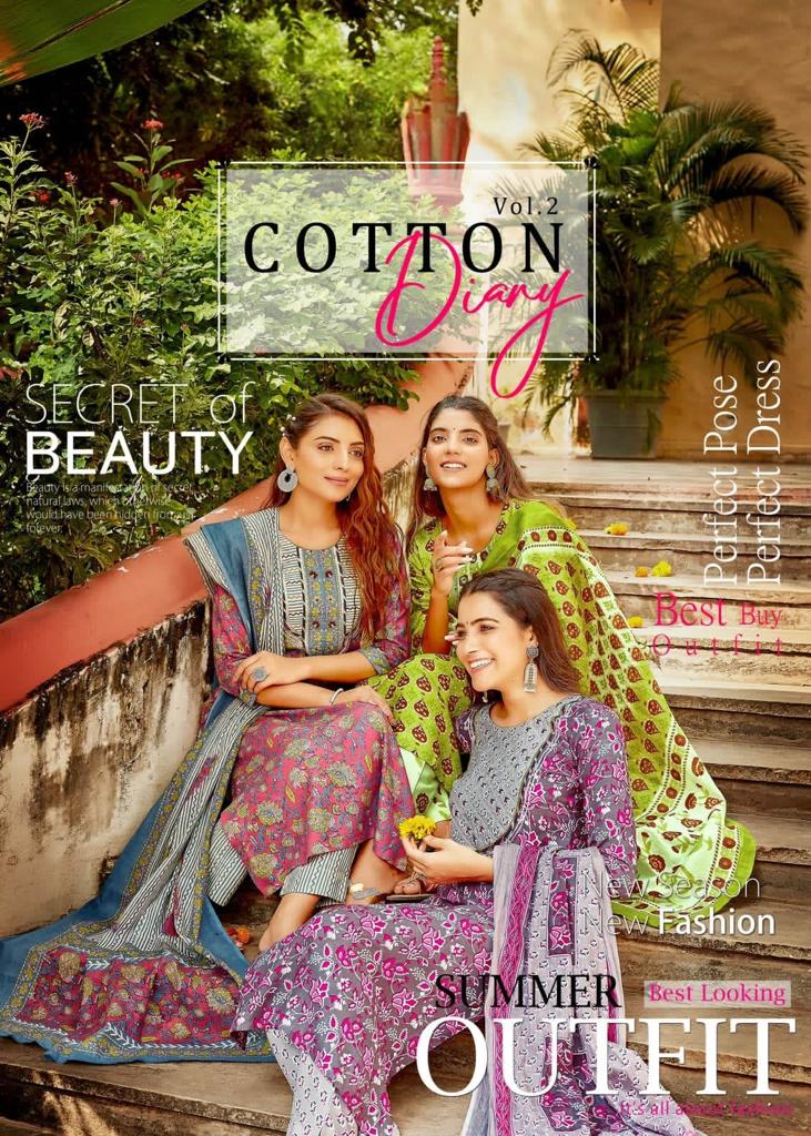 Cotton Diary Vol 2 Fancy Top Bottom Duppata Collection Single Avilable Wholesaler Supplier Surat