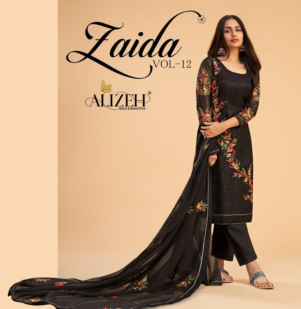 Zaida Vol 12 By Alizeh Official Presenting Premium Suits