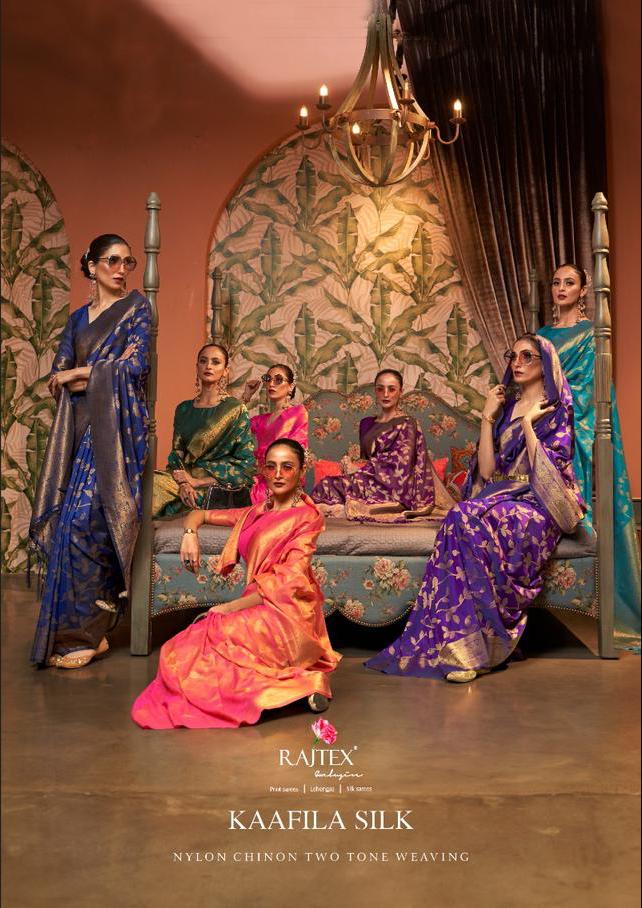 Kaafila Silk Series 249001 To 249007 By Rajtex Nylon Chinon Two Weaving Sarees
