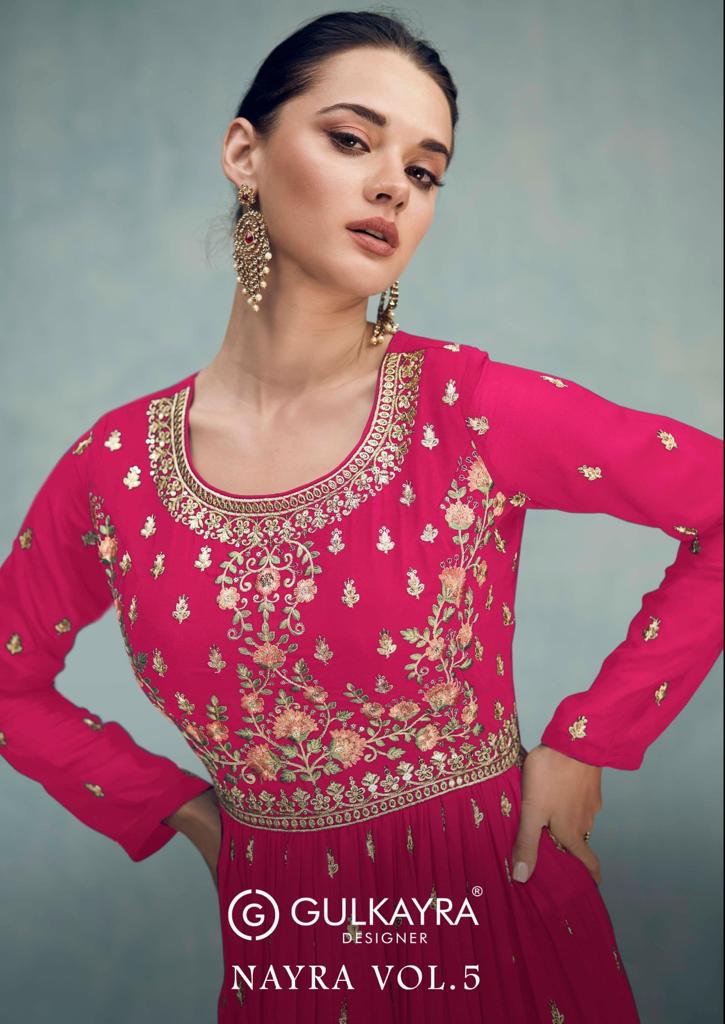 Nayra Vol 5 By Gulkayra Designer Georgette Suit Readymade Collection Dealer From Surat