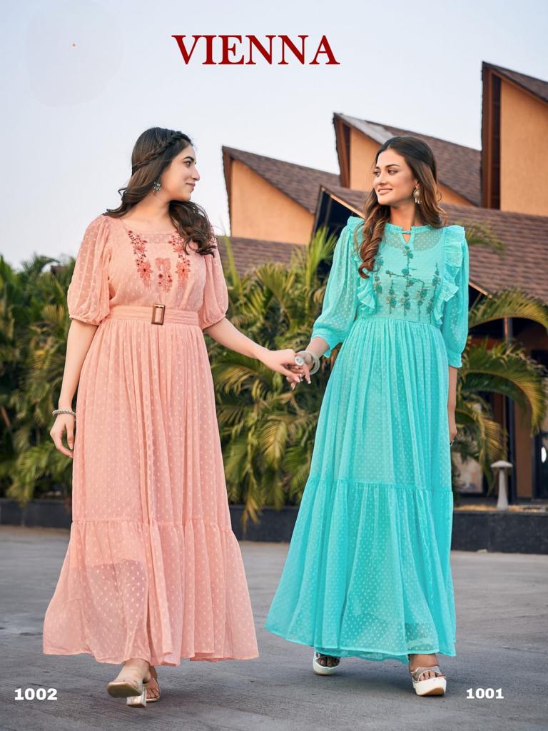 Vienna New Exclusive Designer Gowns Single Avilable Dealer From Surat