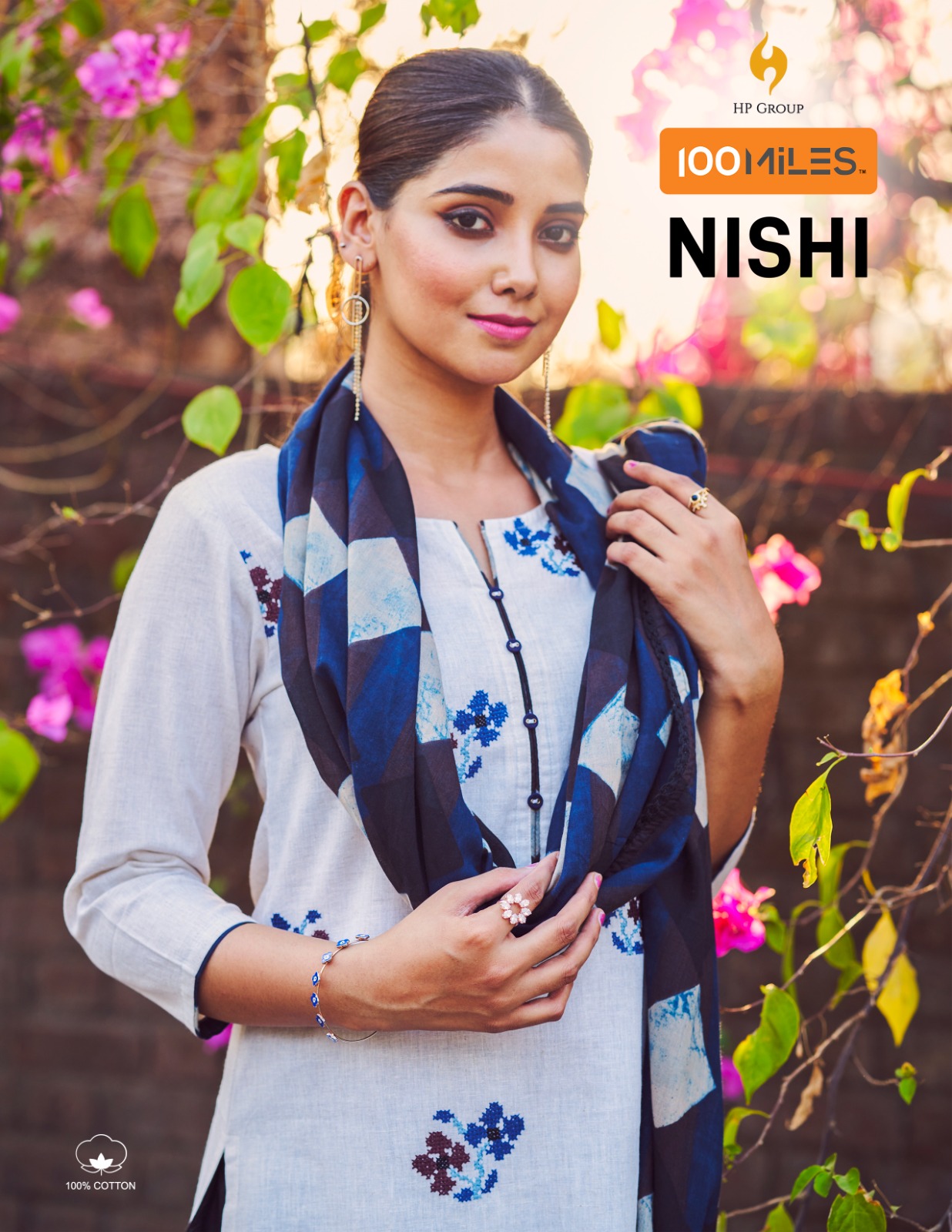 Nishi By 100 Miles Pure Cotton Kurti Pant With Dupatta Concept Wholesaler Surat