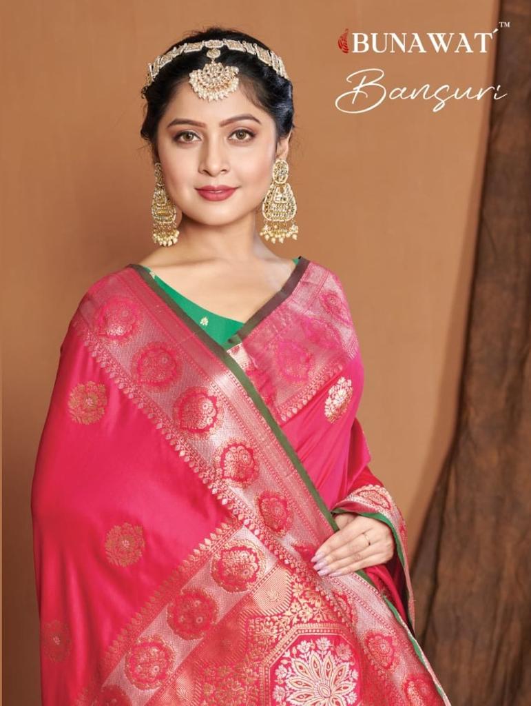 Bansuri By Bunawat Banarasi Silk Saree Single Avilable Wholesaler Supplier Surat