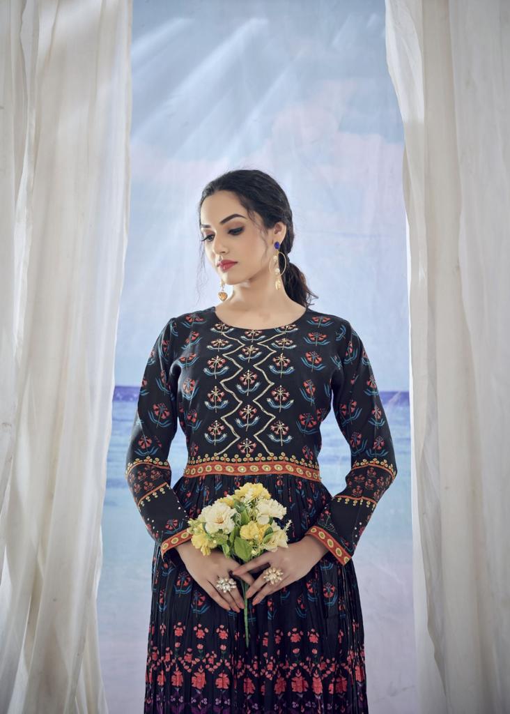 Kig Long Gown Kurti Gowns By Amoha Trendz Party Wear Collection Manufacturer Surat