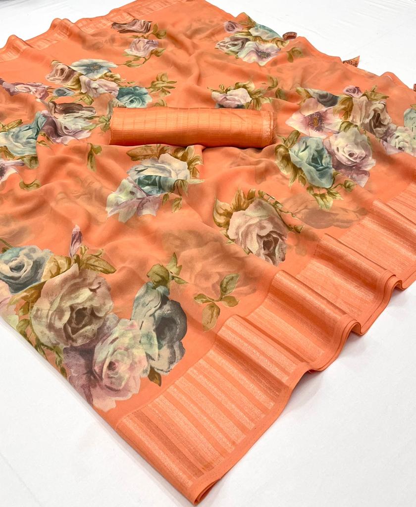 Pearl By Lt Fabrics Georgette Saree Collection Manufacturer Surat