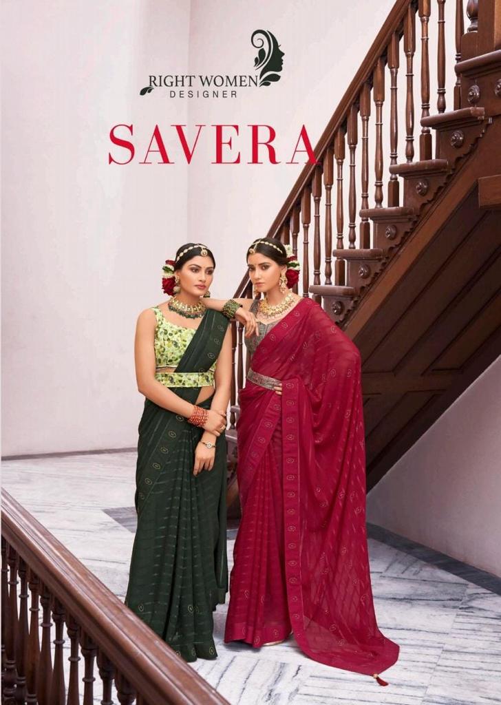 Savera By Right Women Designer Fancy Saree Collection Manufacturer Surat