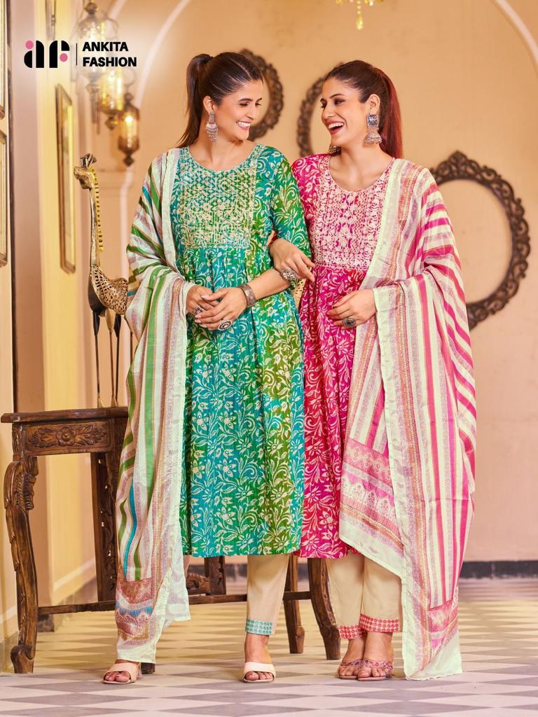 Aneri By Ankita Fashion Designer Nayra Cut Concept Single Avilable Wholesaler Supplier Surat