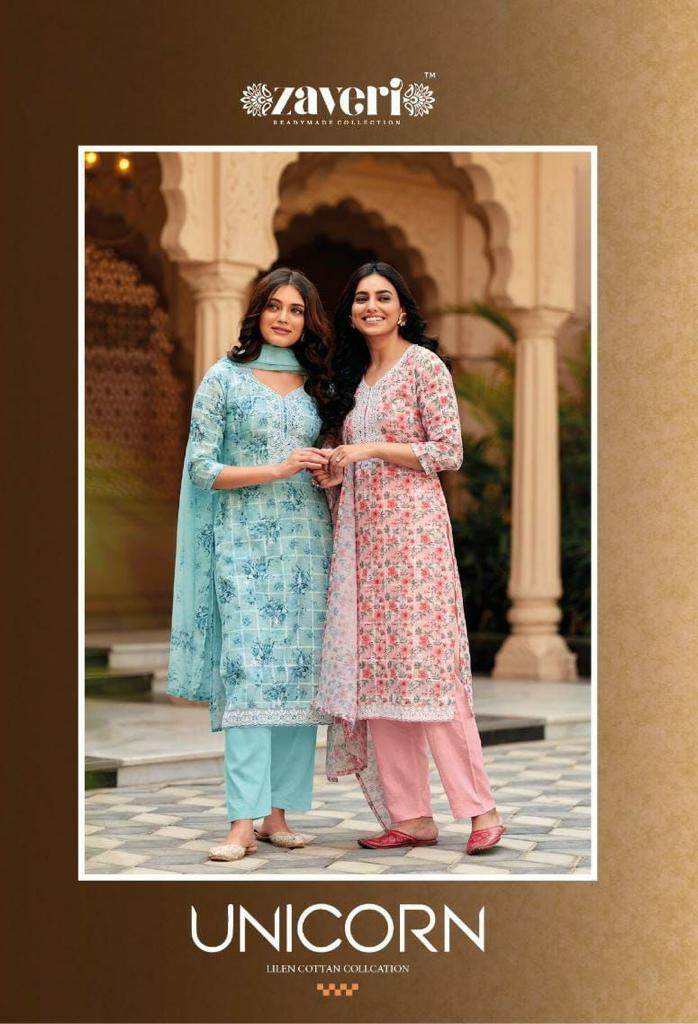 Unicorn By Zaveri Women Beauty Heavy Linen Suits Readymade Collection Dealer From Surat
