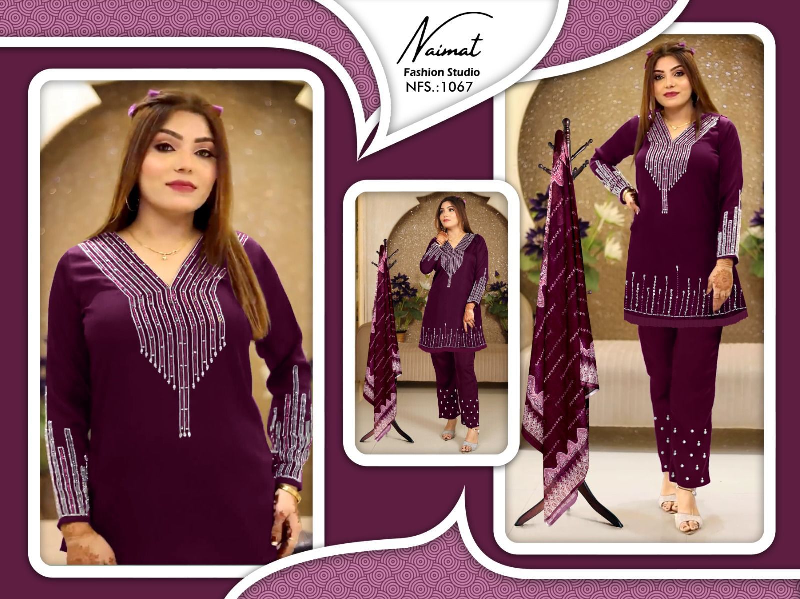 Nfs 1067 By Naimat Fashion Studio Look Classy Style Hand Work Pakistani Collection In Surat