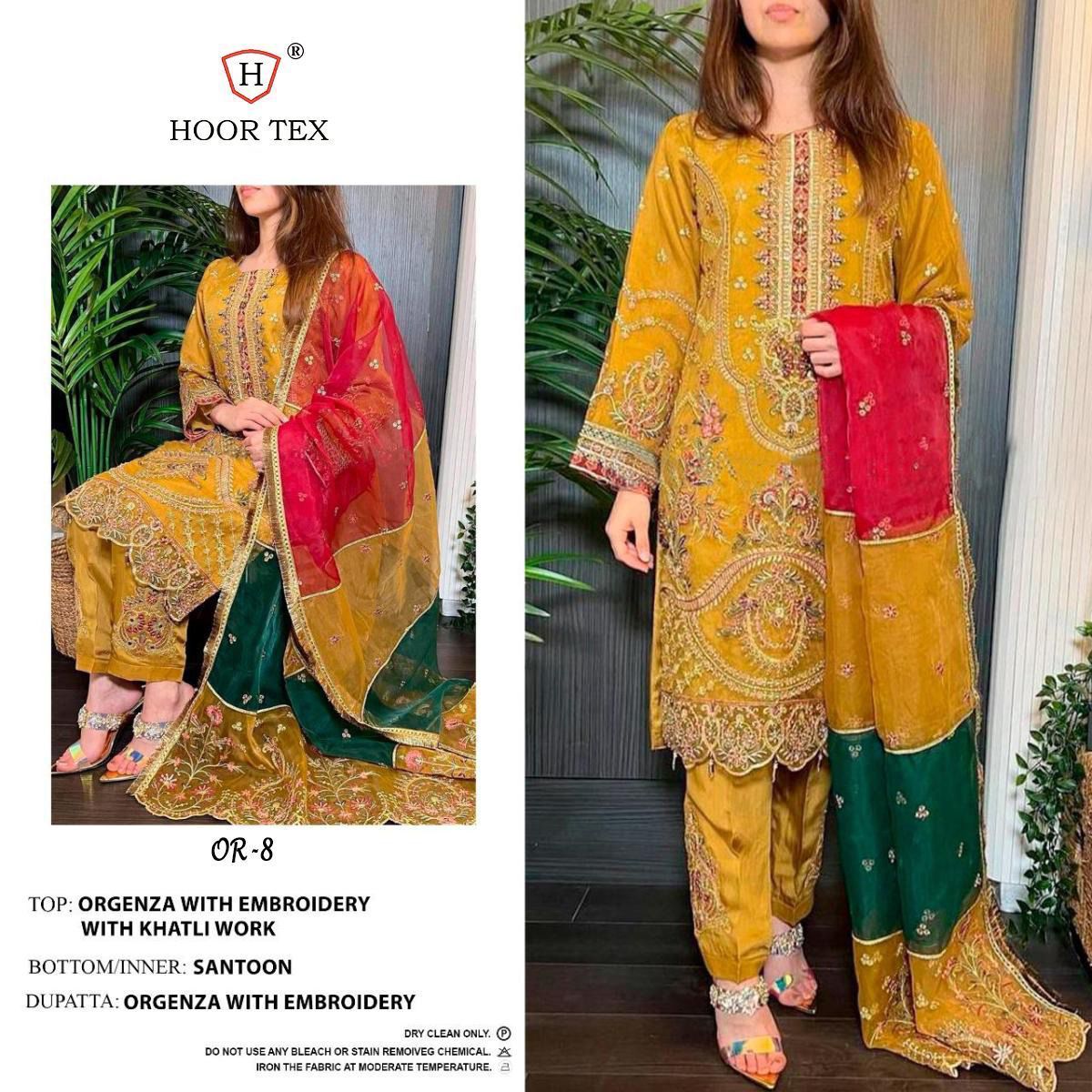Or 8 By Hoor Tex Organza Suits Collection Manufacturer Surat