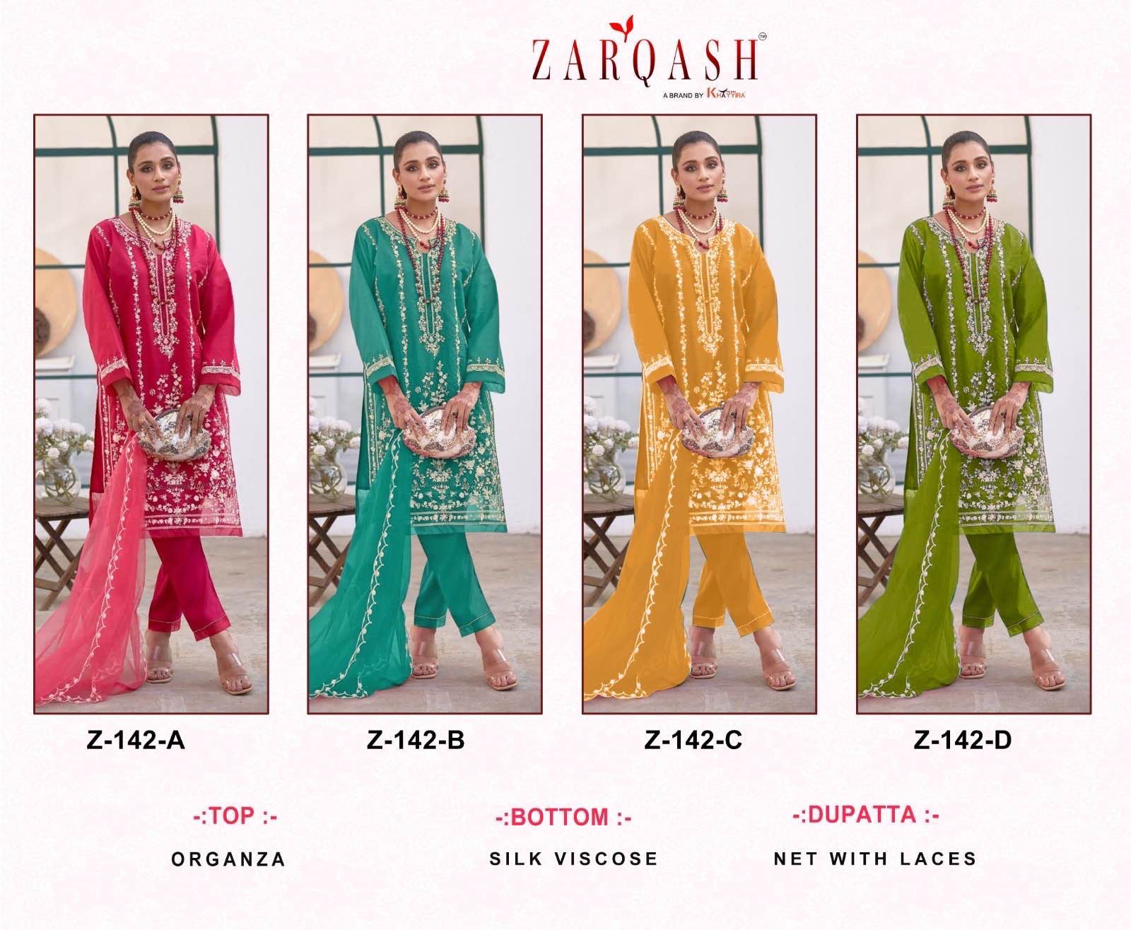 Z 142 Colours By Zarqash Readymade Collection Dealer From Surat