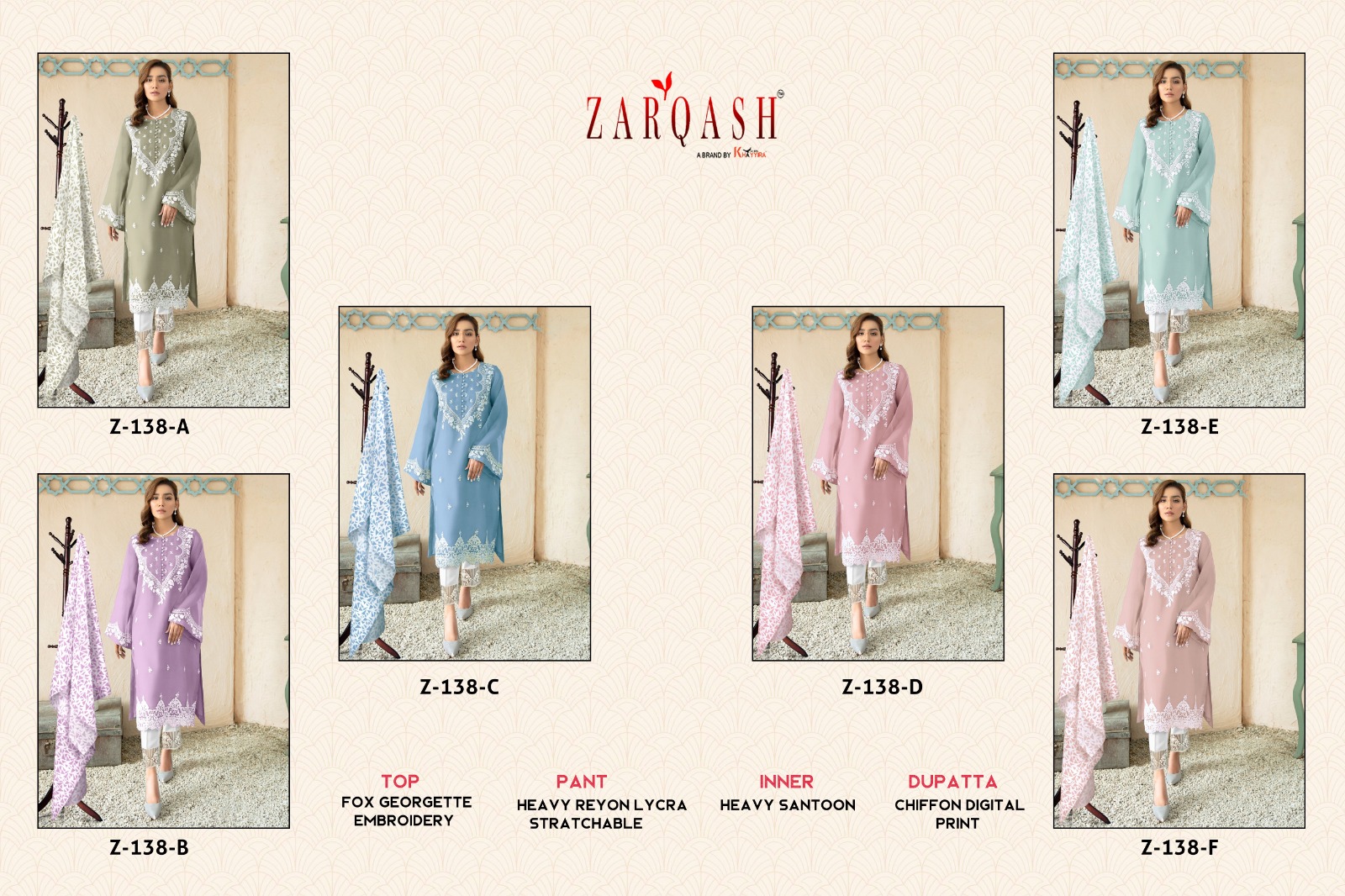 Z 138 By Zarqash Readymade Collection Dealer From Surat