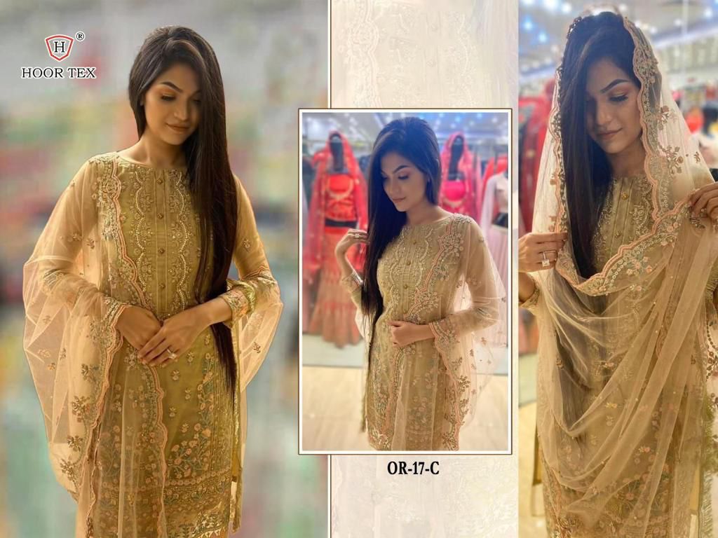 Or 17 A To C By Hoor Tex Organza Suits