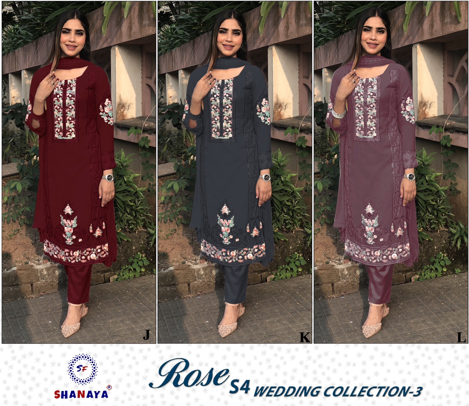 Rose S4 Wadding Collection 3 Edition By Shanaya Georgette Pakistani Suits