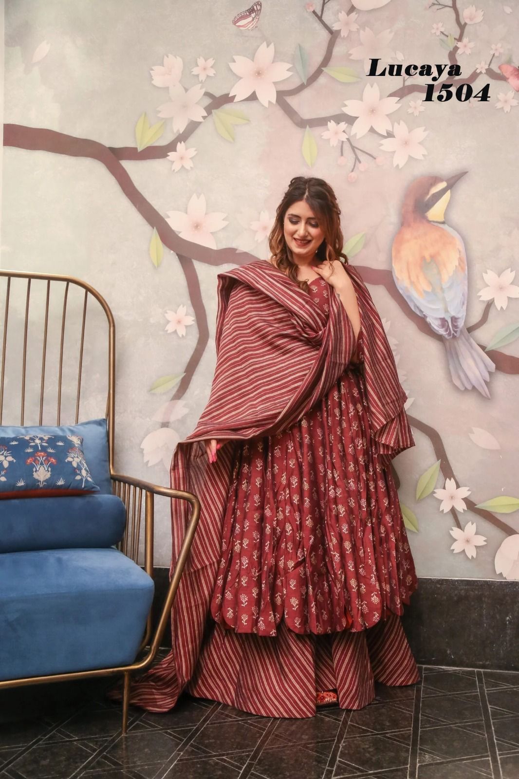 Lucaya Vol 15 Present This Fancy Printed Kurti Full Flair Palazzo Dupatta Concept Single Avilable