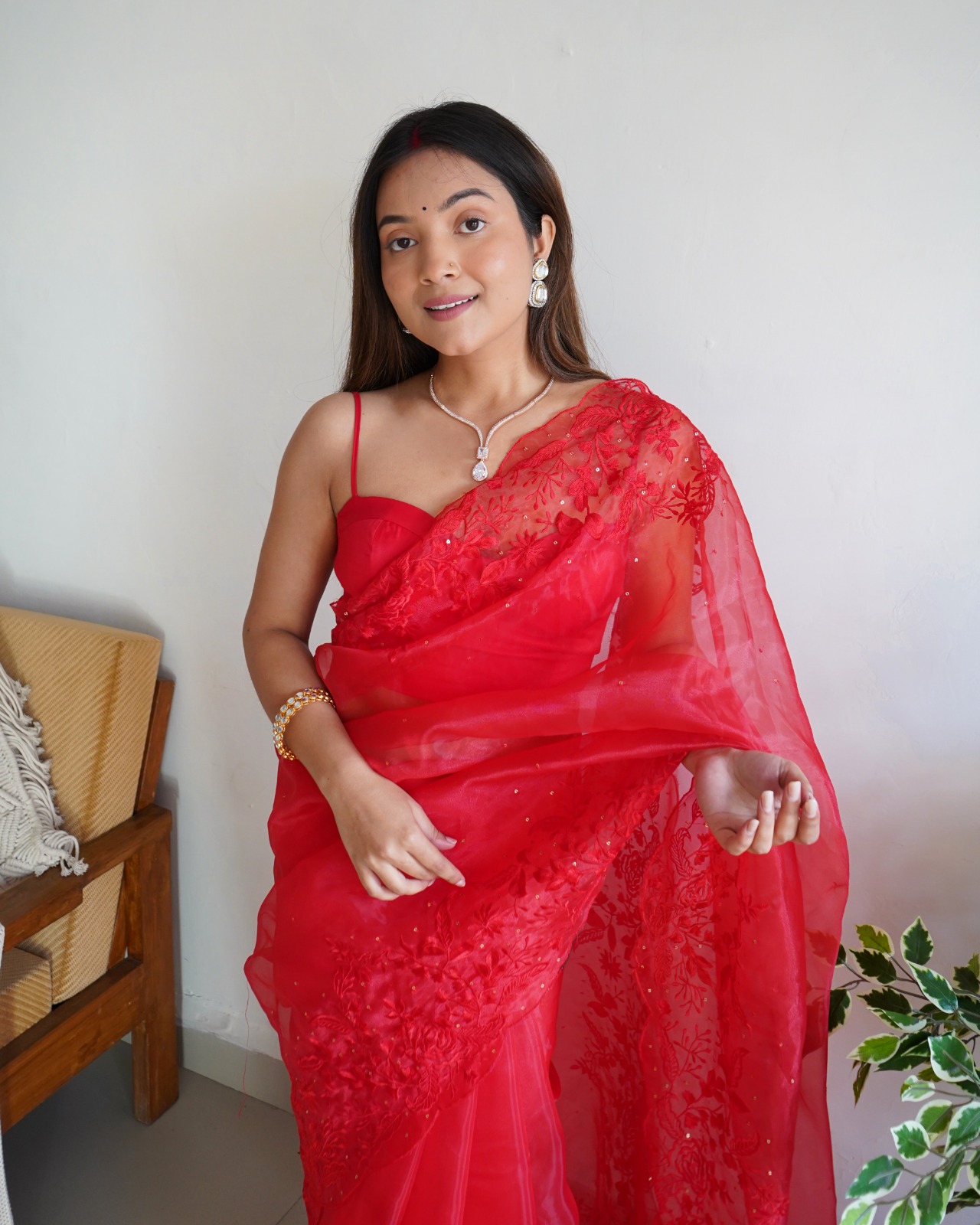 Anushka Sequence Embroidery Organza Saree Collection