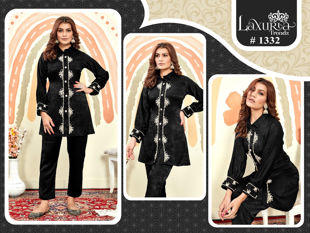 Laxuria Trendz Cord Set Design 1332 Velvet Top Bottom Collection Manufacturer Surat