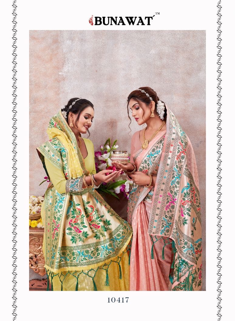 Bunawat Launch A New Design Kalawati Cotton Zari Work Sarees Collection Surat