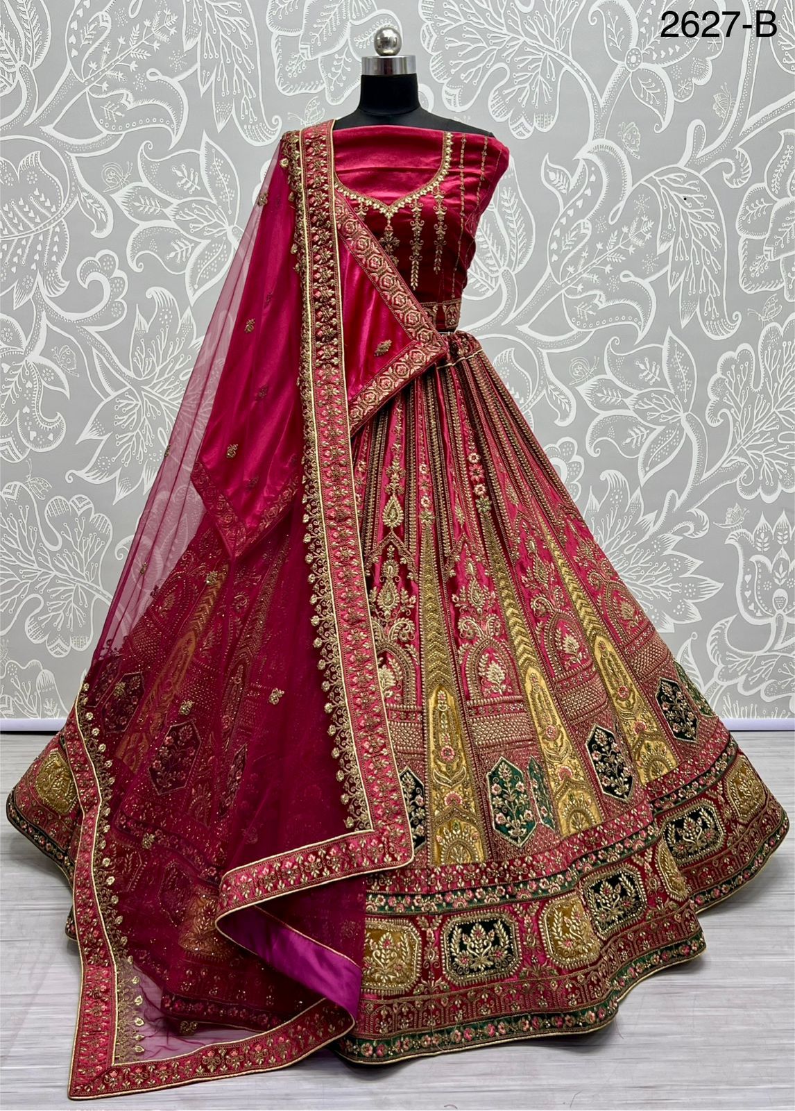 Design 2627 Designer Wedding Wear Lehengacholi Collection Manufacturer Surat