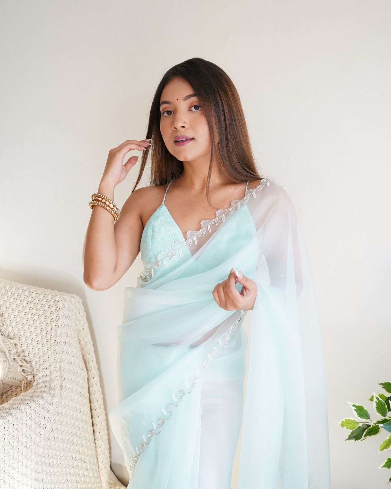 Sheetal New Design Organza Khatli Work Sarees Collection Surat