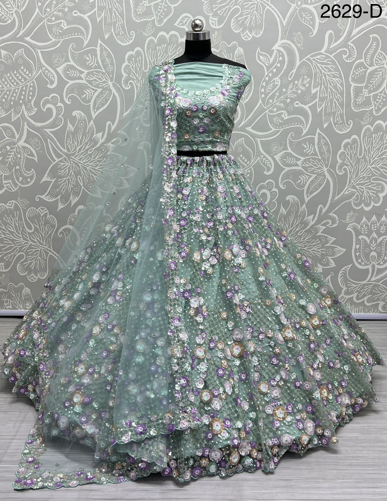 New Design 2629 Four Sequence Combine Party Wear Lehengacholi