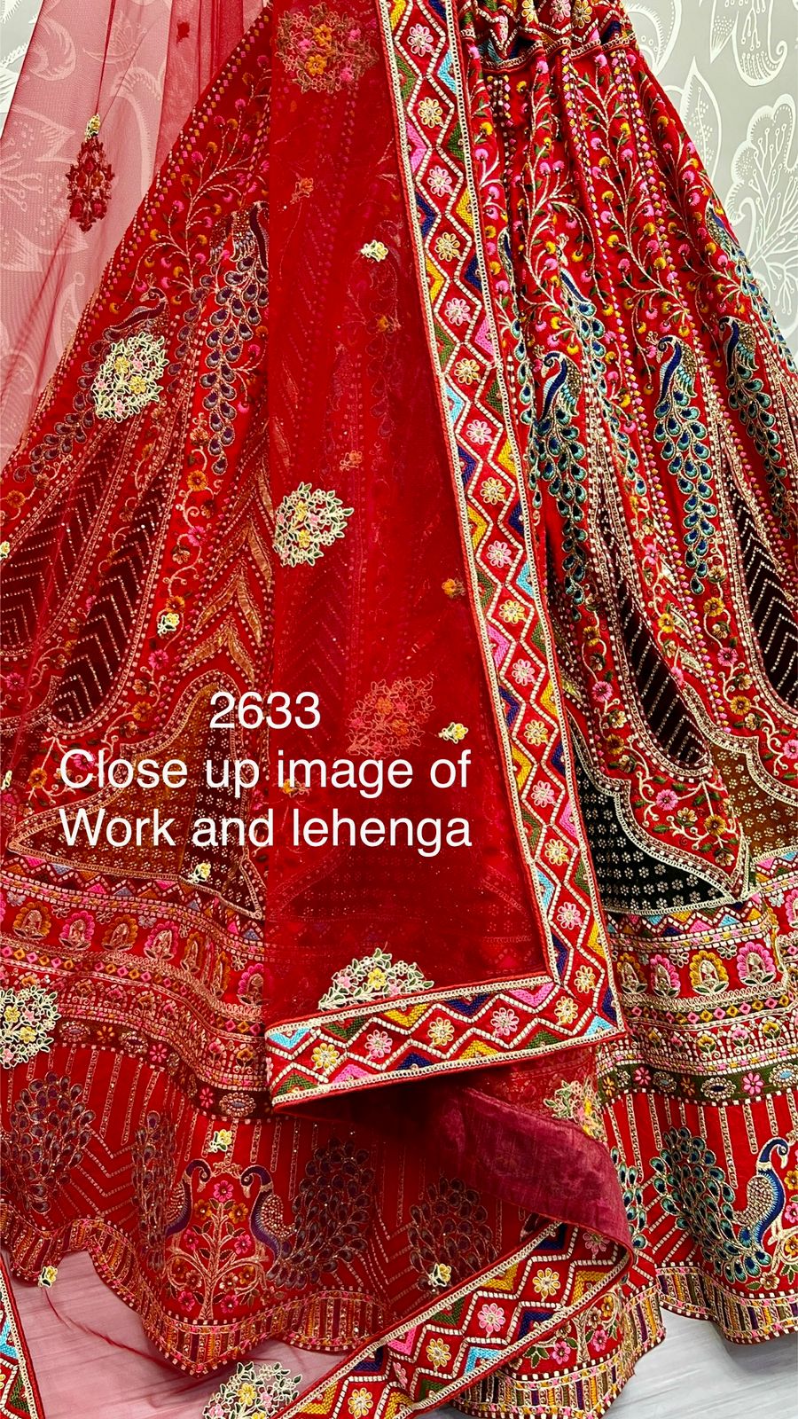 New Design 2633 Multi Thread And Swarovski Studded Bridal Lehengacholi