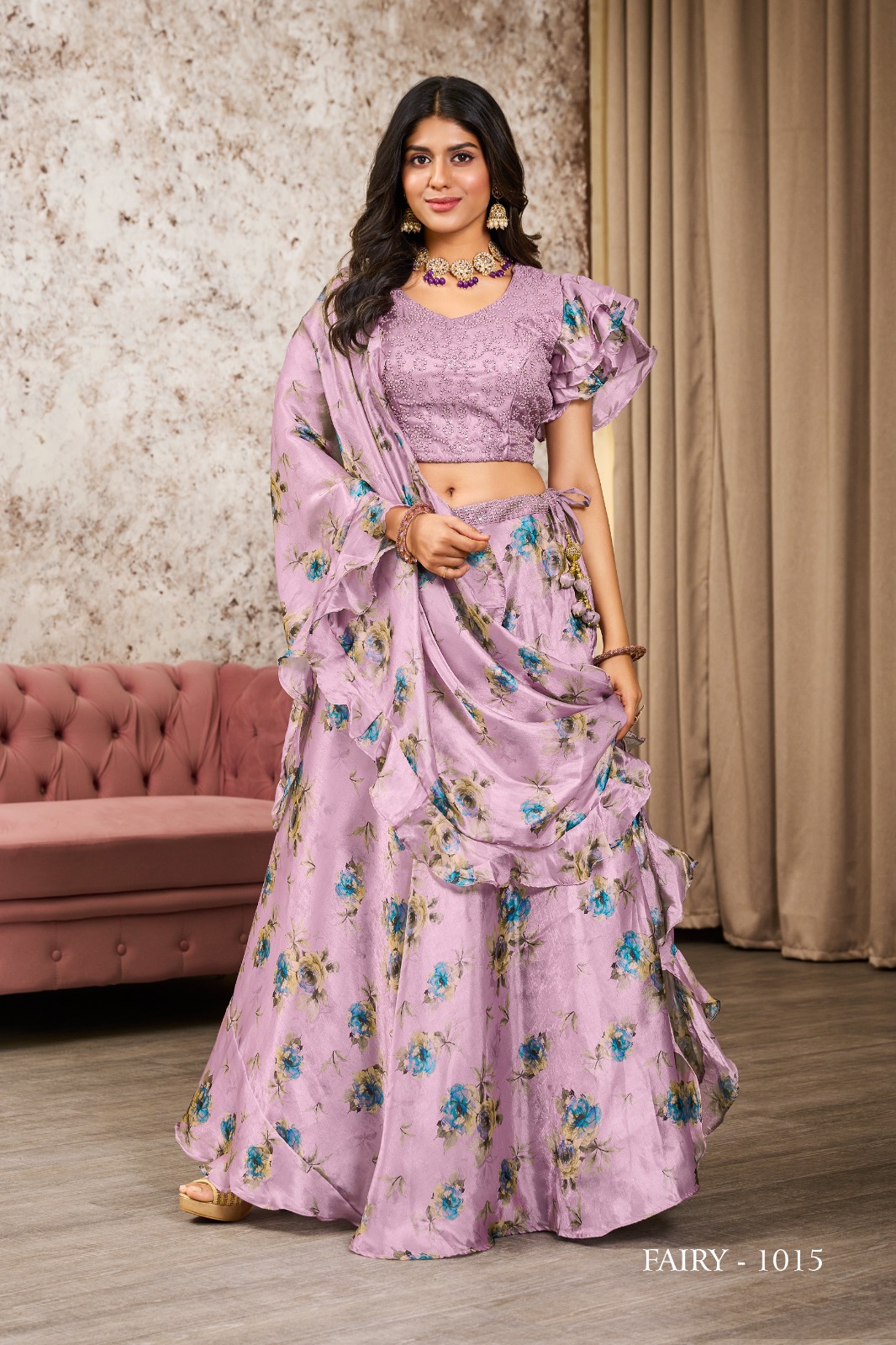Jivora Launch A Fairy Exclusive Fancy Crop Top Lehengacholi