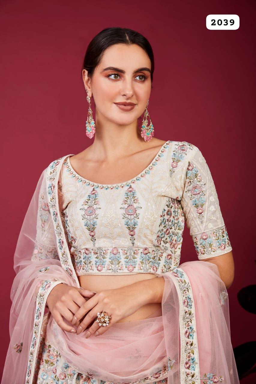 New Exclusive Design Gazal Vol 4 2039 Very Well Embroidery Sequence Partywear Lehengacholi