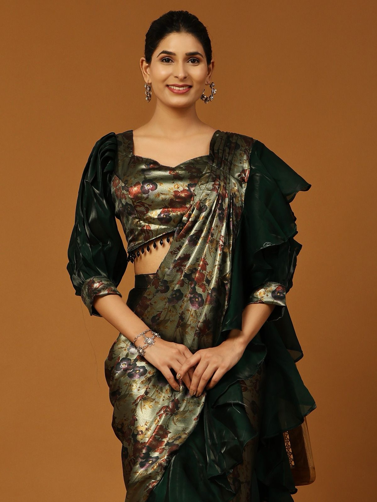 Design 101110 Pure Organza Ready To Wear Sarees Collection Surat