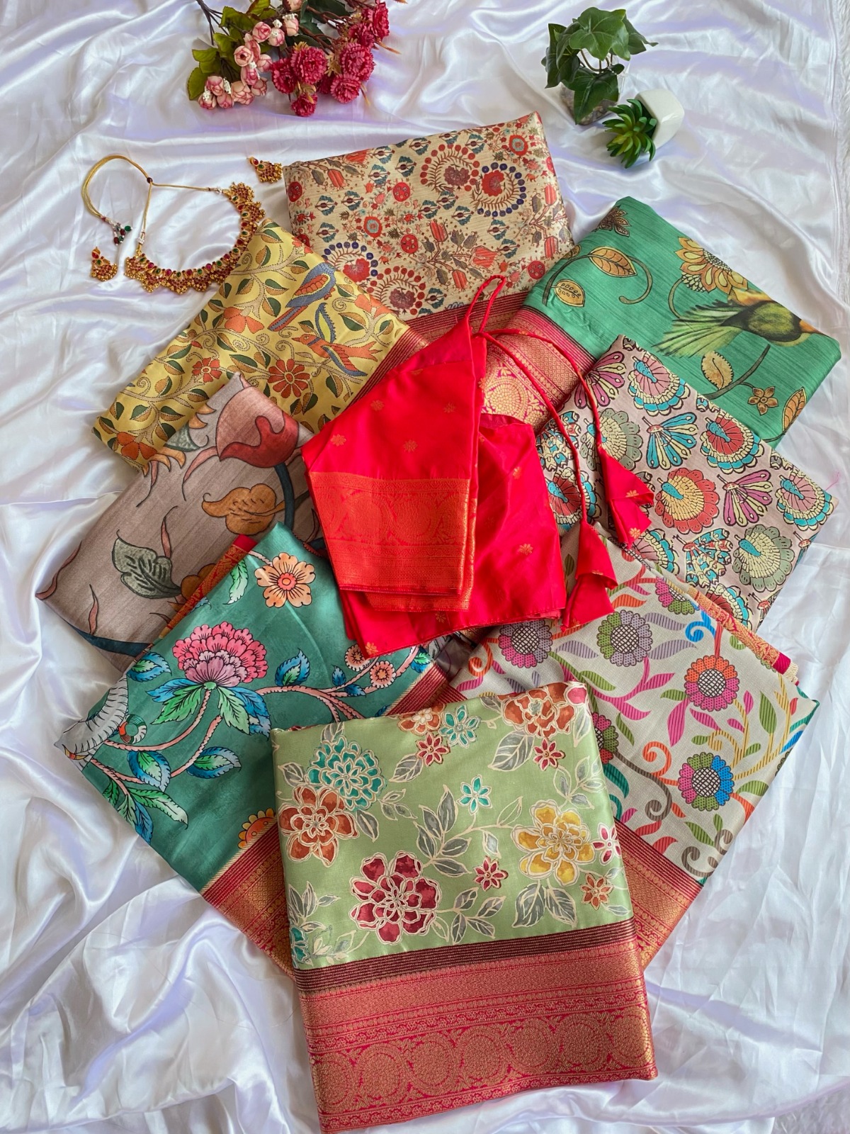 Rnc Series Kalmkari Silk Wedding Sarees Collection Surat