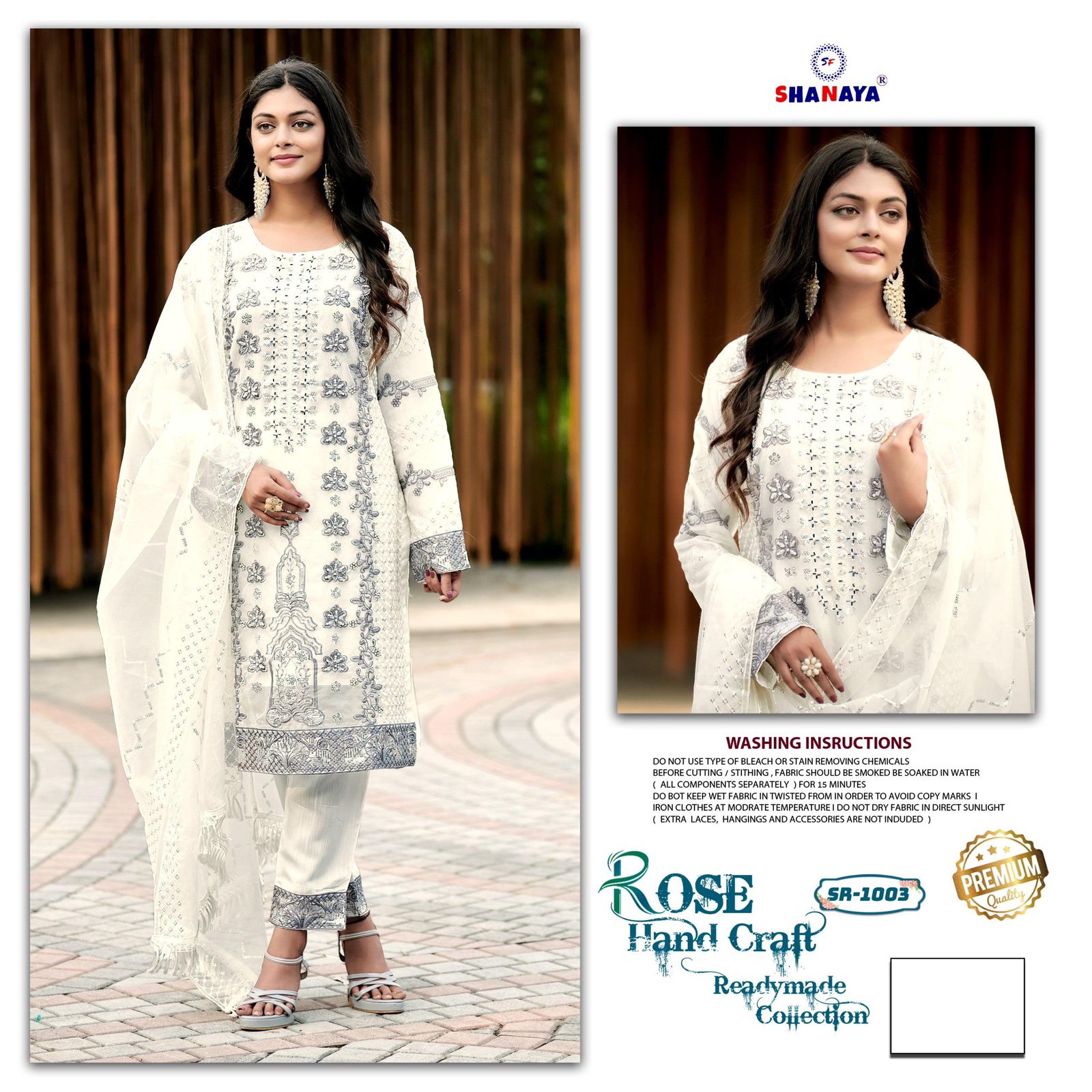 Shanaya Rose Hand Craft Design Sr 1003 Organza Suits