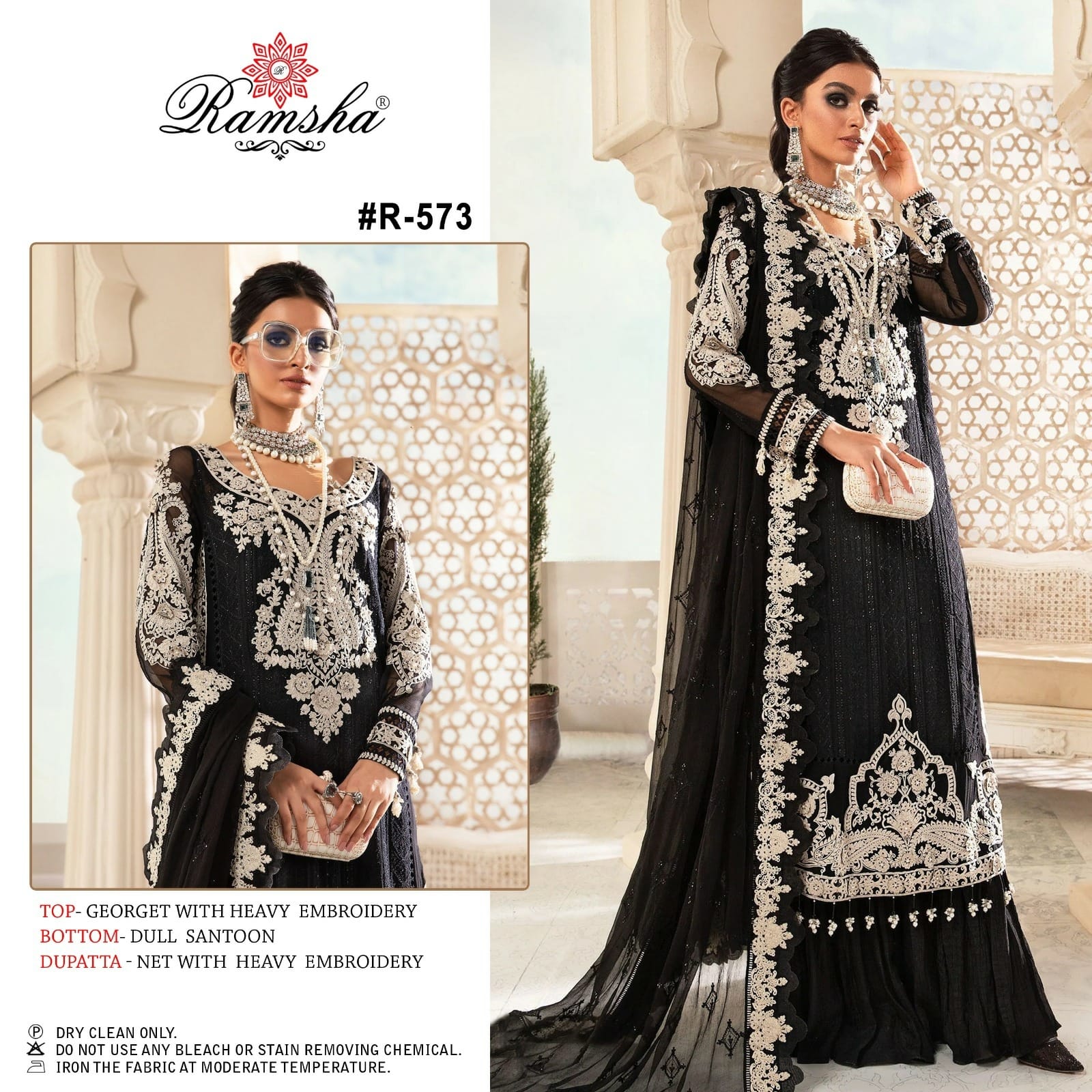R 573 By Ramsha Georgette Embroidered Collection