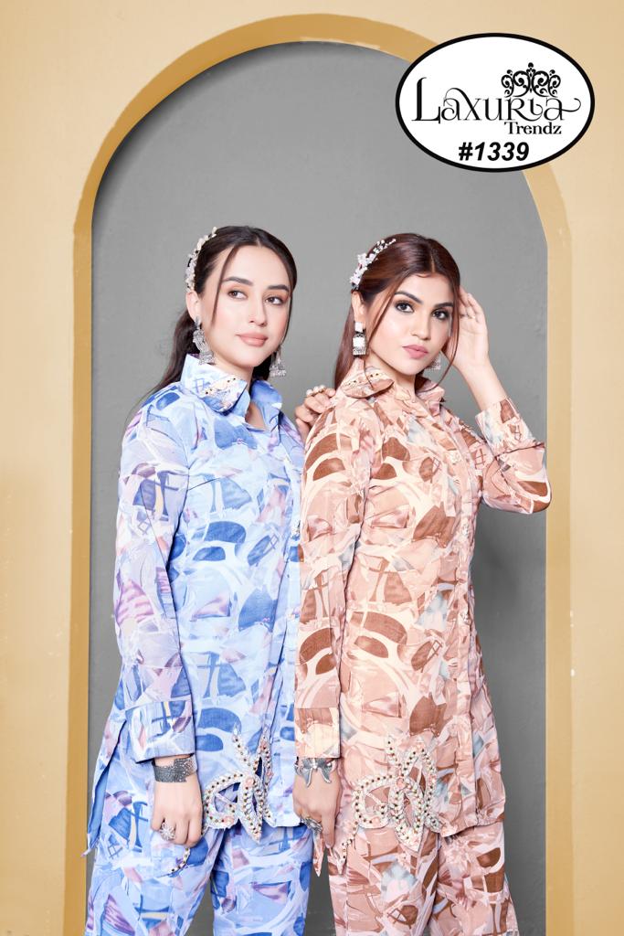 Laxuria Trendz D No 1339 Georgette Fancy Cord Set Collection Manufacturer Surat