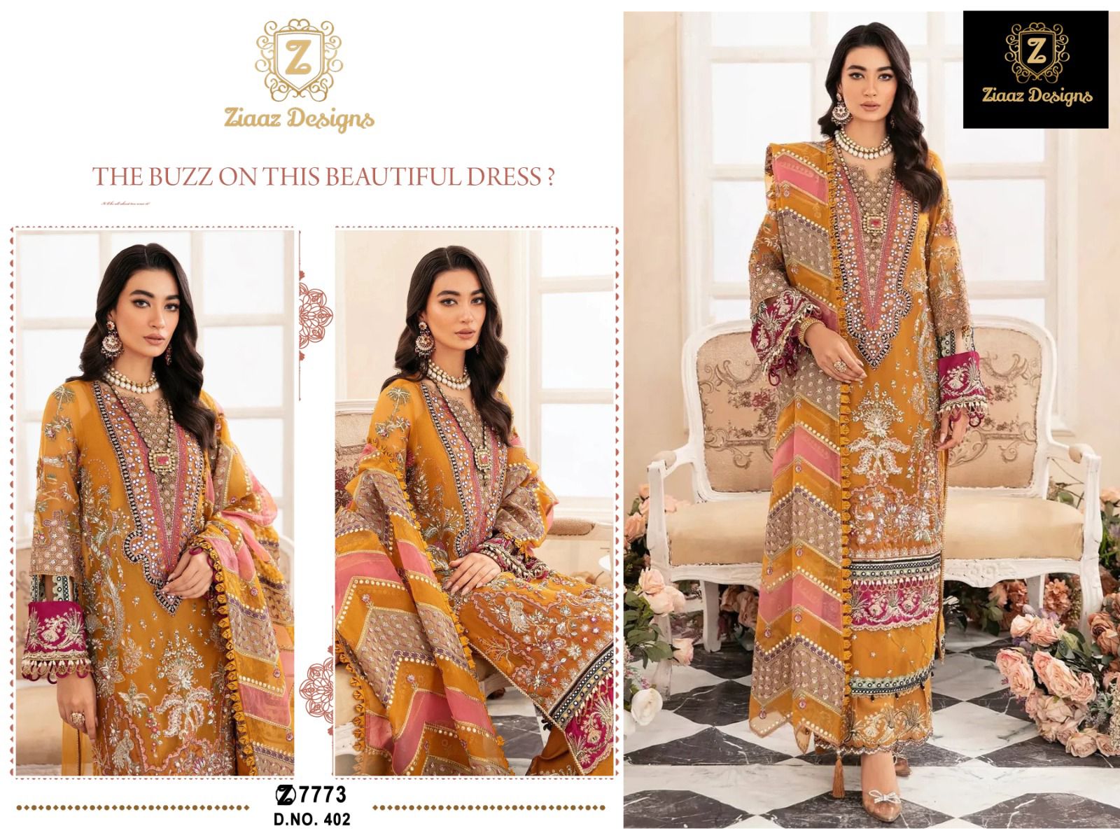 Ziaaz Designs D No 402 Georgette Pakistani Suits