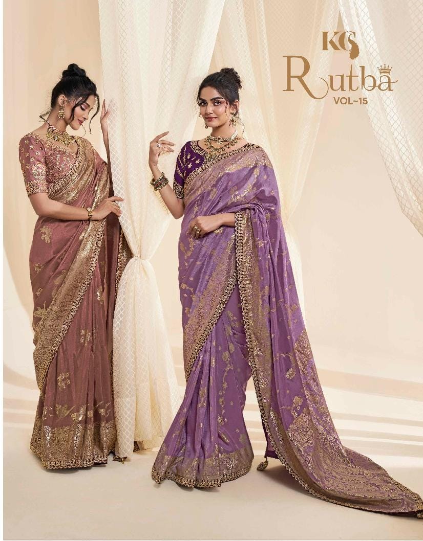 Krishna Gokul New Rutba Vol 15 Heavy Designer Sarees Collection Surat