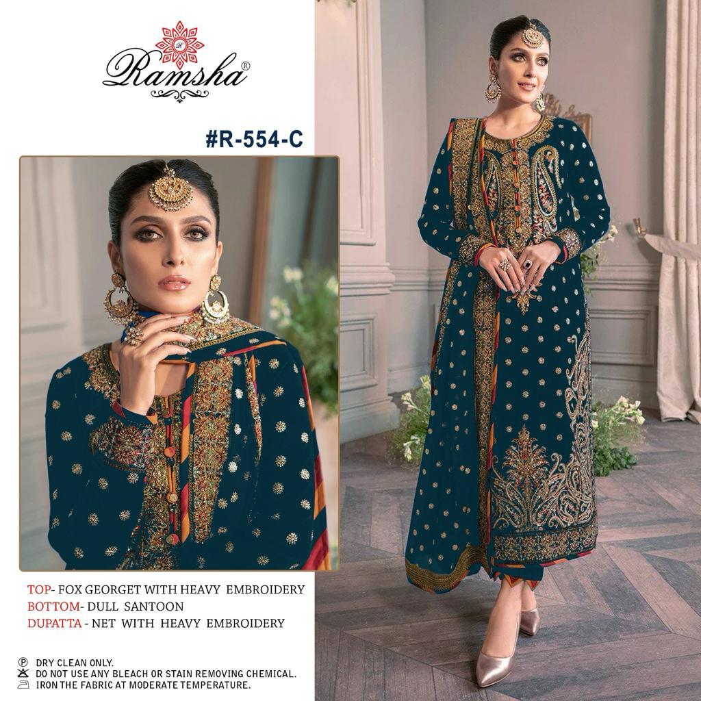 Ramsha Georgette Pakistani Suits Eid Collection