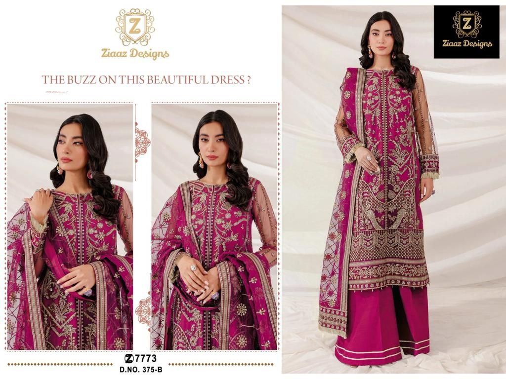 Ziaaz Designs D No 375 Georgette Pakistani Suits