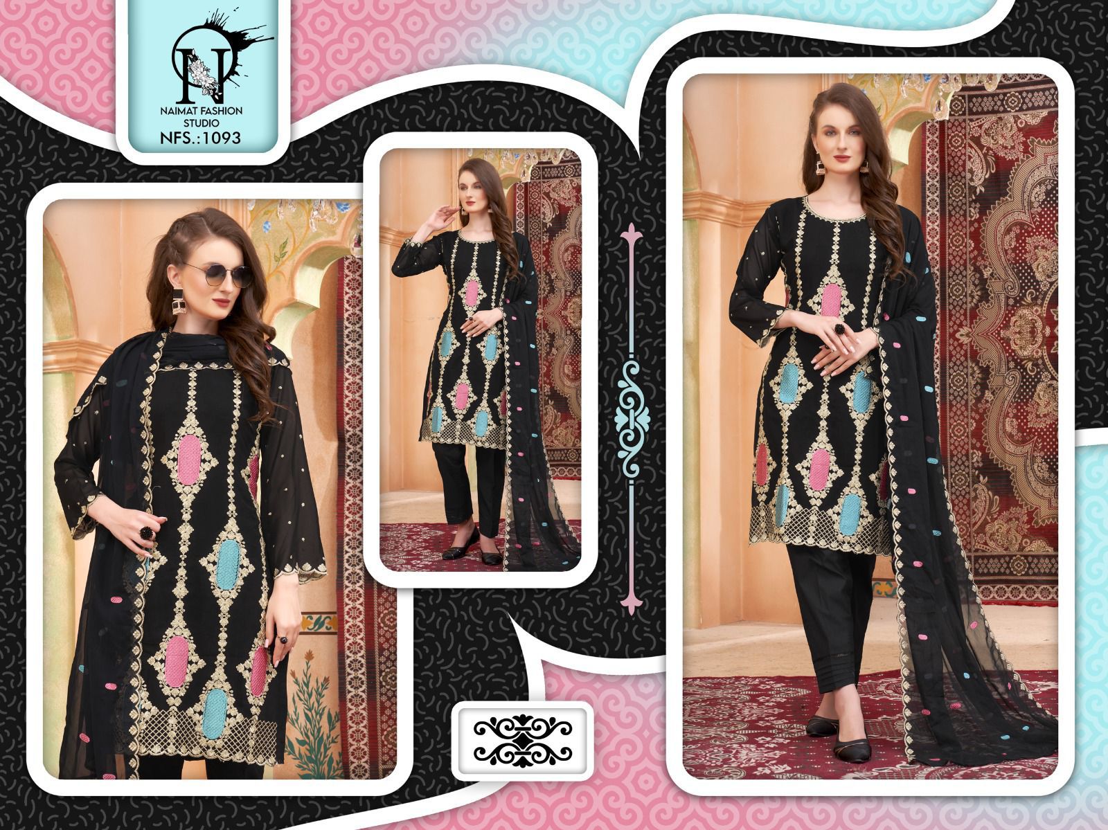 Nfs 1093 Naimat Fashion Studio Embroidery Classy Collection Manufacturer Surat