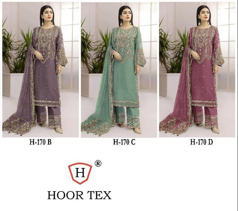 H 170 B To D By Hoor Tex Georgette Pakistani Suits