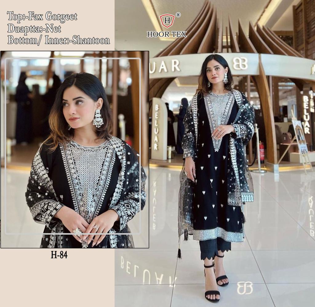 H 84 By Hoor Tex Georgette Pakistani Suits