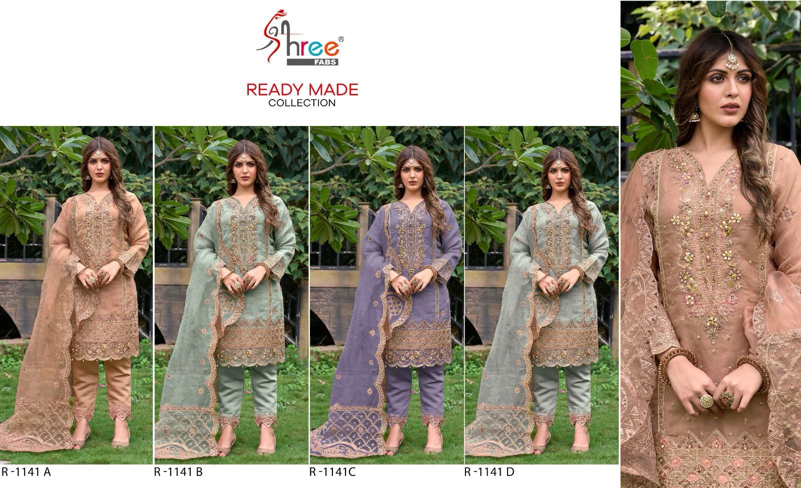 Sr 1141 Redymade Collection By Shree Fabs Organza Pakistani Concept Single Avilable Wholesaler Suppl...