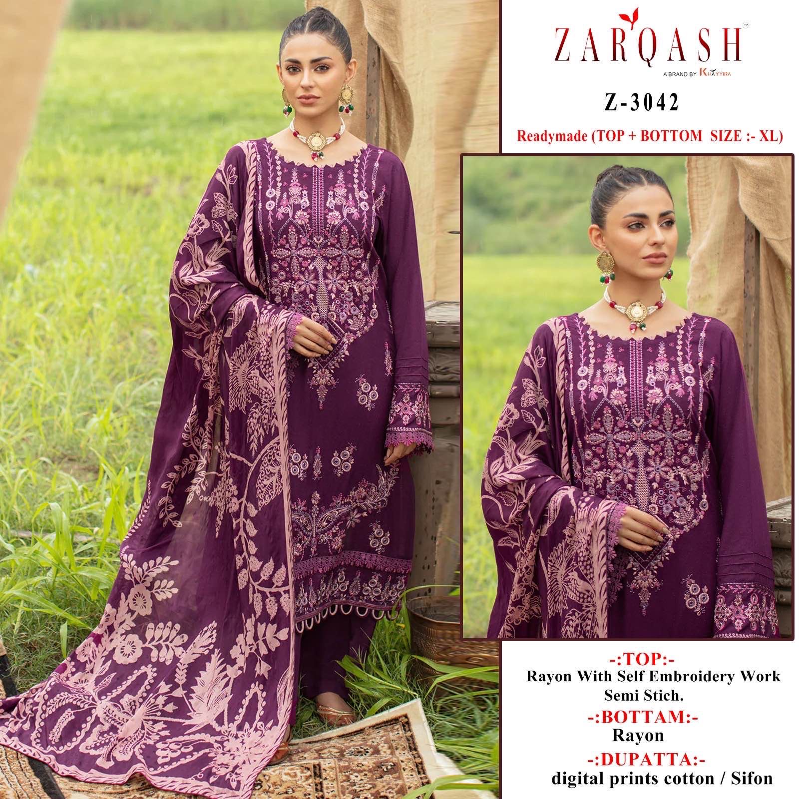 Zarqash Pakistani Cotton Suits Eid Collection Manufacturer Surat