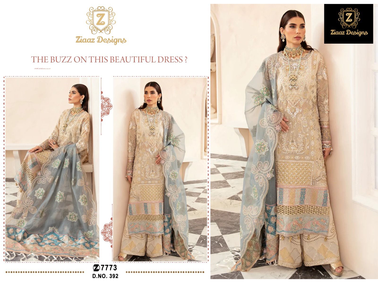 Ziaaz Designs D 392 Georgette Pakistani Suits