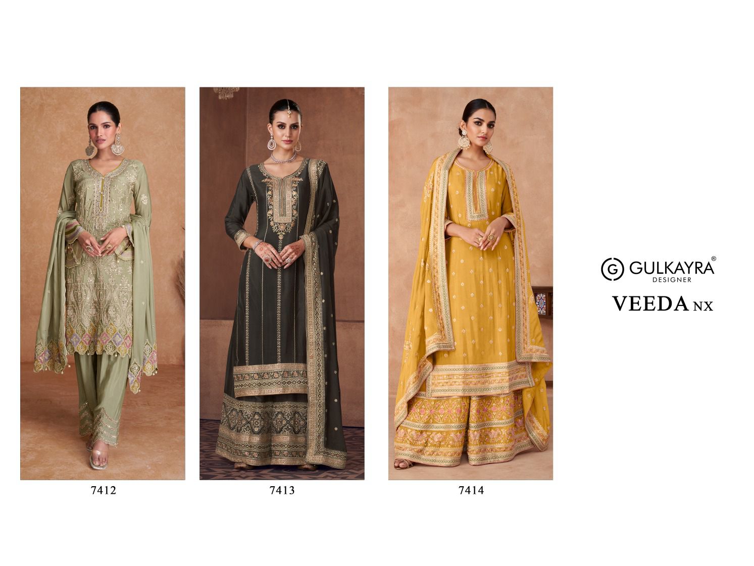 Gulkayra New Design Veeda Chinon Designer Suits