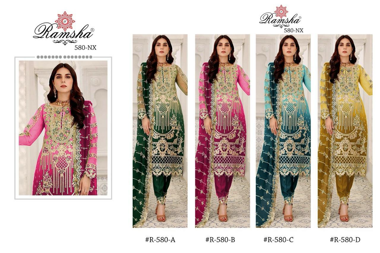 Ramsha Design 580nx Georgette Pakistani Suits